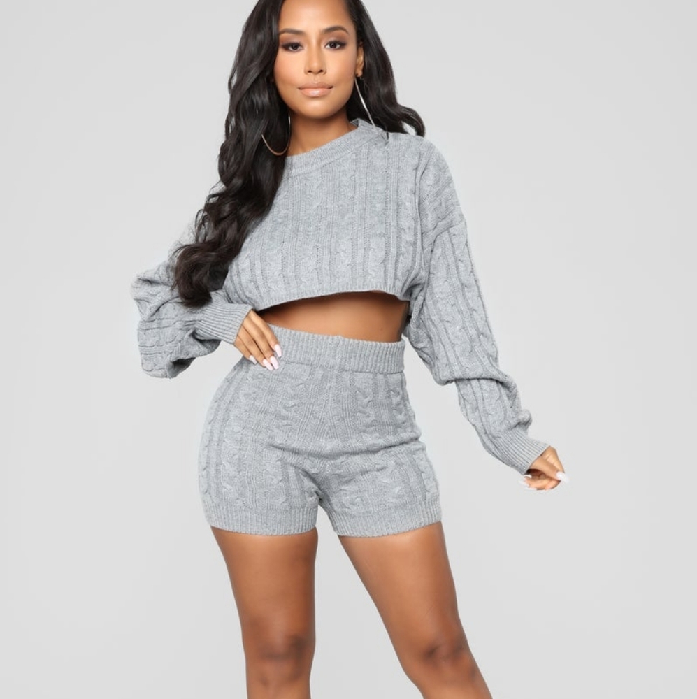 Fashion Nova Sweater Shorts Set